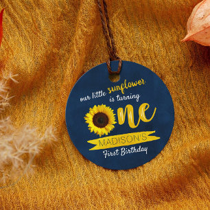 Little Sunflower 1st Birthday Favor Tags