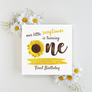 Little Sunflower 1st Birthday Napkins