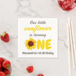 Little Sunflower 1st Birthday Napkins