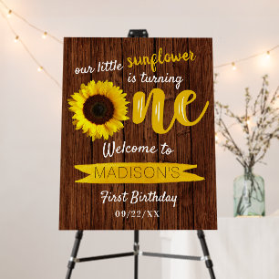 Little Sunflower 1st Birthday Welcome Foam Board