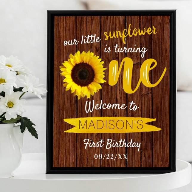 Little Sunflower 1st Birthday Welcome Sign (Creator Uploaded)