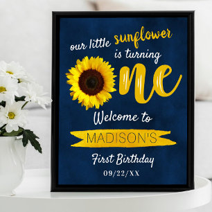 Little Sunflower 1st Birthday Welcome Sign