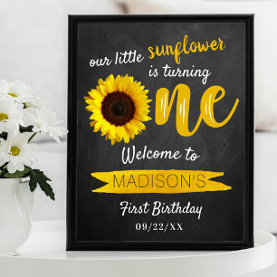 Little Sunflower 1st Birthday Welcome Sign