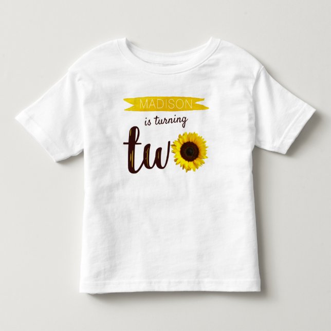 Little Sunflower 2nd Birthday Toddler T-shirt (Front)