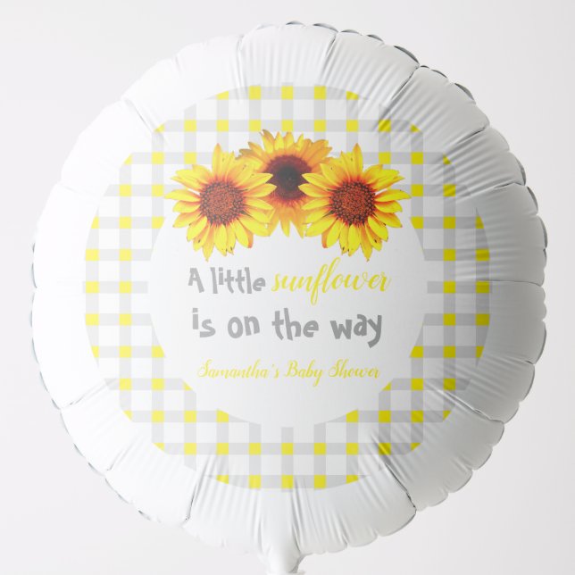 Little Sunflower Baby Shower Balloon (Front)