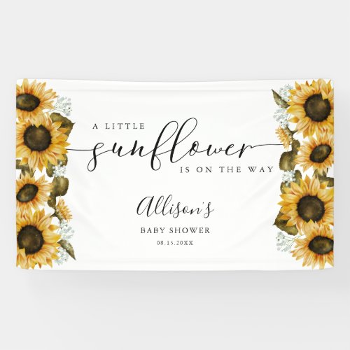 Little Sunflower Baby Shower Banner