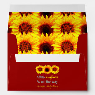 Little Sunflower Baby Shower Envelope