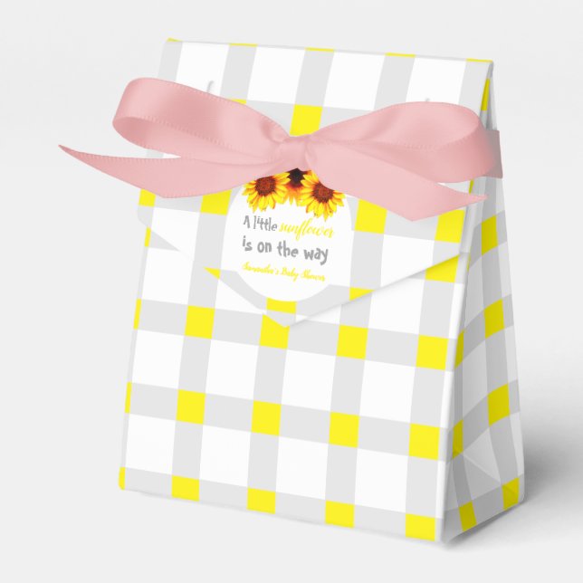 Little Sunflower Baby Shower Favor Boxes (Front Side)