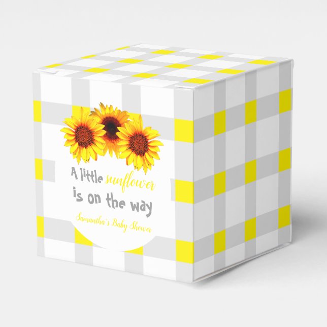 Little Sunflower Baby Shower Favor Boxes (Front Side)