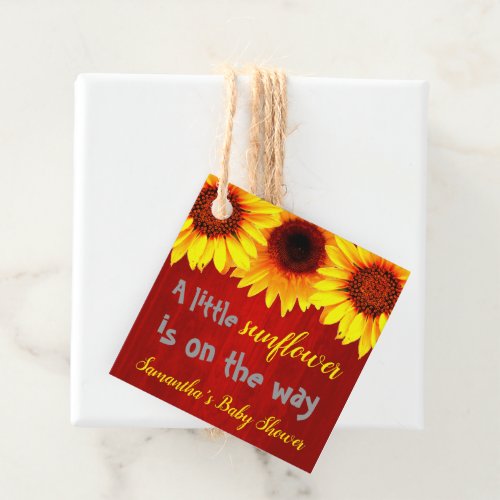 Little Sunflower Baby Shower Favor Tags