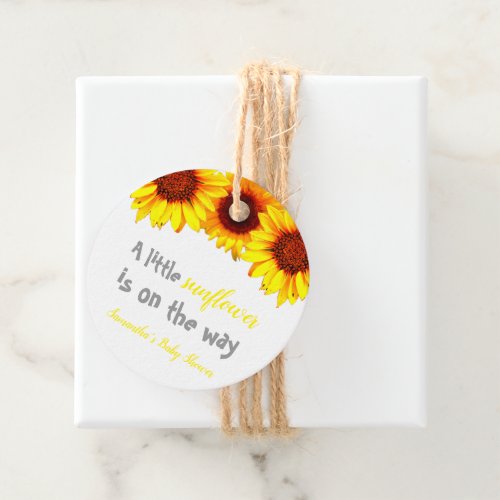 Little Sunflower Baby Shower Favor Tags