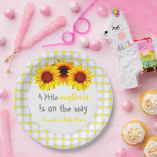 Little Sunflower Baby Shower Paper Plates