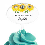 Little Sunflower Birthday Elegant Custom Cake Topper