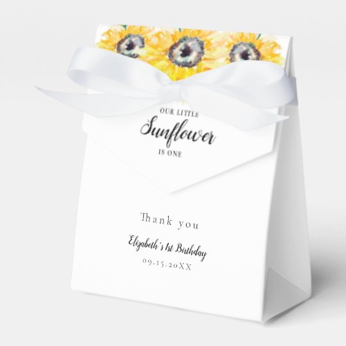 Little Sunflower Birthday One First Elegant Yellow Favor Boxes