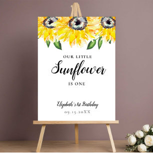 Little Sunflower Birthday One First Elegant Yellow Foam Board