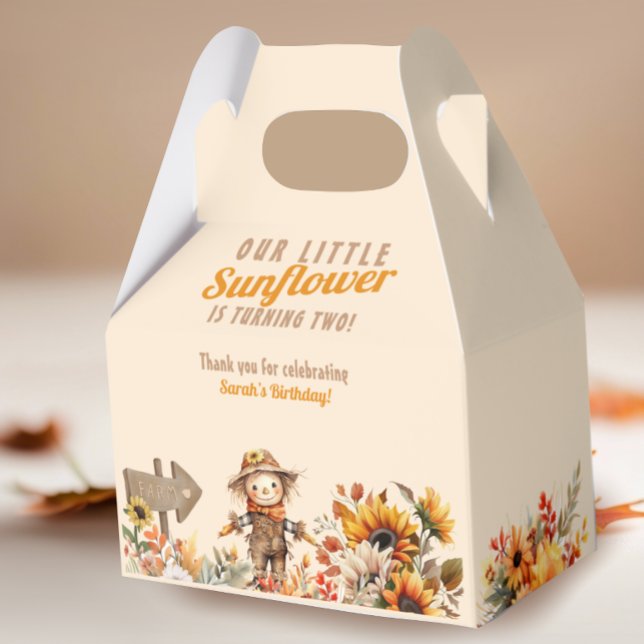 Little Sunflower Fall Birthday Favor Boxes (Creator Uploaded)