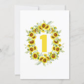 Little Sunflower First Birthday Invitation (Back)