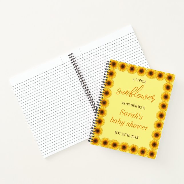 Little Sunflower Floral Girl Baby Shower Notebook (Inside)