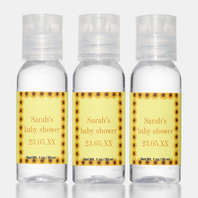 Little Sunflower Floral Girl First Birthday Hand Sanitizer (Set)