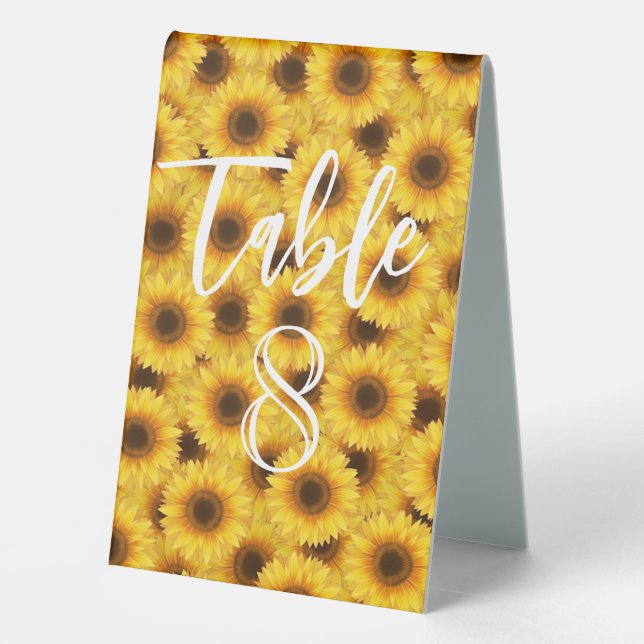 Little Sunflower Floral Girl Table Tent (Back)