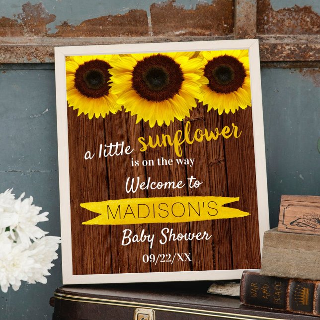 Little Sunflower On The Way! Baby Shower Welcome Poster (Creator Uploaded)