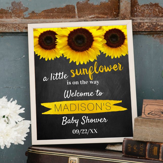 Little Sunflower On The Way! Baby Shower Welcome Poster (Creator Uploaded)