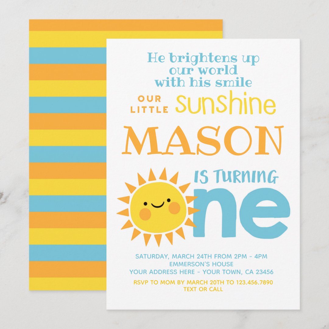 Little Sunshine 1st Birthday Invitation Zazzle