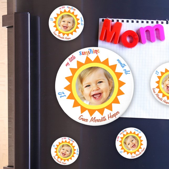 Little Sunshine Baby Photo Keepsake Kitchen Office Magnet (Little Sunshine Baby Photo Keepsake Kitchen Office Magnet)