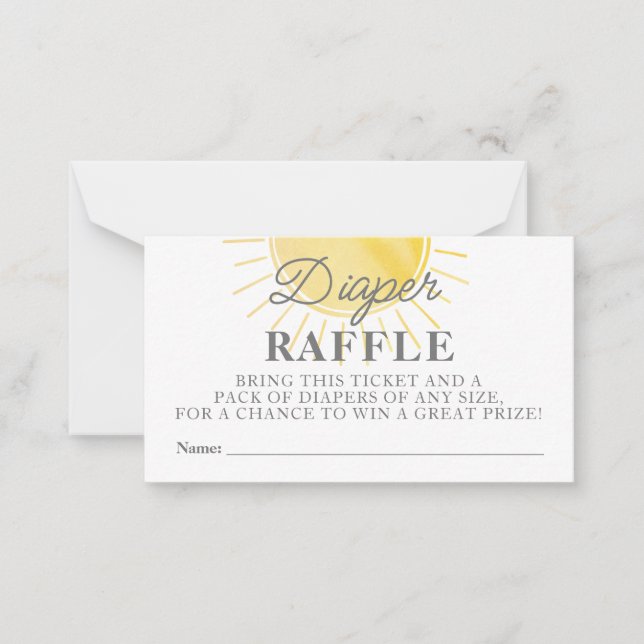 Little Sunshine baby Shower Diaper Raffle Card (Front)