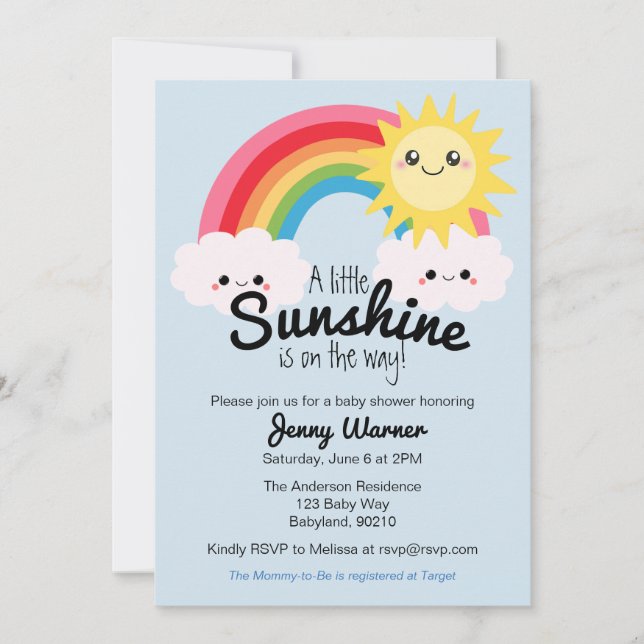 Little Sunshine Baby Shower invitation (Front)