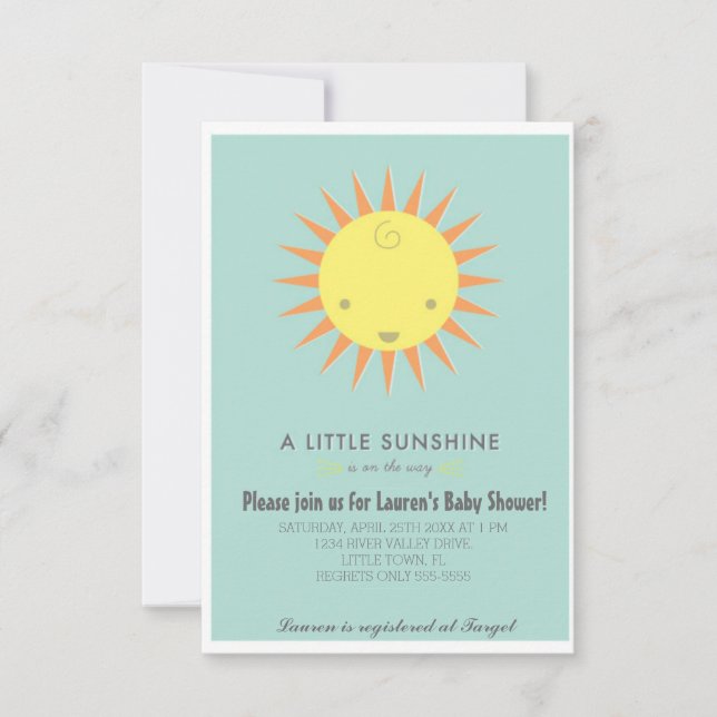 Little Sunshine Baby Shower Invitation (Front)