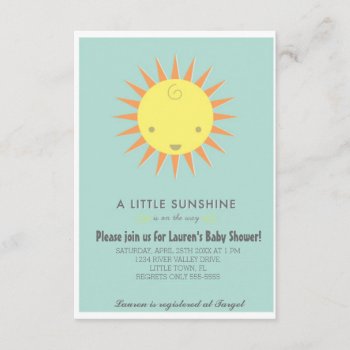Little Sunshine Baby Shower Invitation by SunflowerDesigns at Zazzle