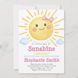 Little Sunshine Baby shower Invitation Ray of-A159