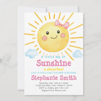 Little Sunshine Baby shower Invitation Ray of-A159
