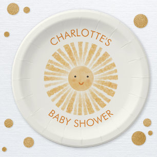 Little Sunshine Baby Shower Personalized Paper Plates