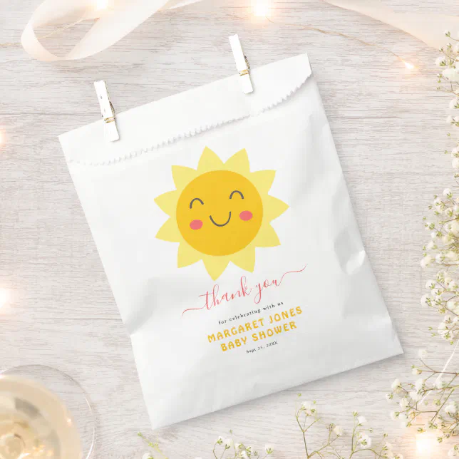 Little Sunshine Baby Shower Thank You Favor Bags | Zazzle