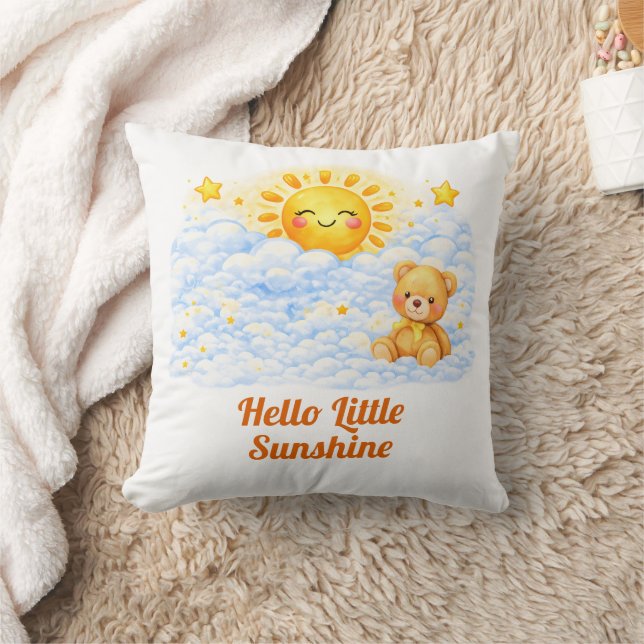 Little Sunshine Baby Shower Theme Design Throw Pillow (Blanket)
