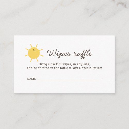 Little Sunshine Baby Shower Wipes Raffle