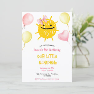 Little Sunshine Birthday Happy Sun Party Invitation