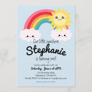 Little Sunshine Birthday invitation