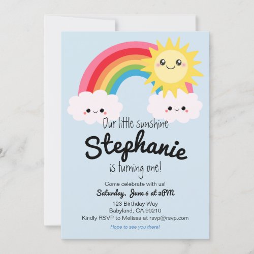 Little Sunshine Birthday invitation