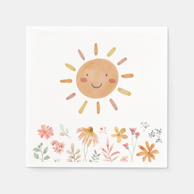 Little Sunshine Birthday Napkins (Front)