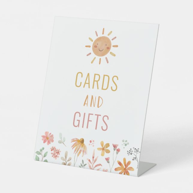 Little Sunshine Birthday Party Cards & Gifts Sign (Front)