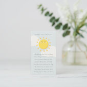 Little Sunshine Blue Books for Baby Shower Enclosure Card (Standing Front)