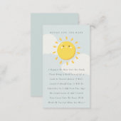 Little Sunshine Blue Books for Baby Shower Enclosure Card (Front/Back)