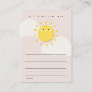 Little Sunshine Blush Advice for Mum Baby Shower Enclosure Card
