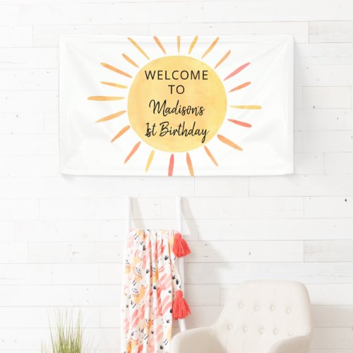 Little Sunshine Boho Birthday Banner