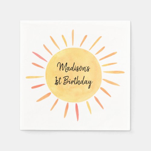 Little Sunshine Boho Birthday Napkins