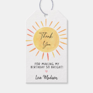 Little Sunshine Boho Birthday Thank You Gift Tags