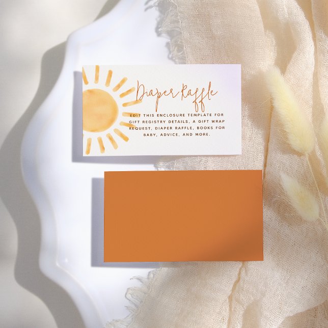 Little Sunshine Boho Gender Neutral Baby Shower Enclosure Card (Creator Uploaded)